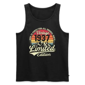 Vintage Birthday Gift 1937 Limited Edition - Men's Premium Organic Tank Top - black - Front - Michal (187cm)