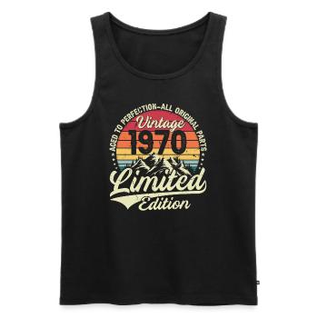 Vintage Geburtstagsgeschenk 1970 Limited Edition - Männer Premium Bio Tank Top - Schwarz - Vorne - Michal (187cm)