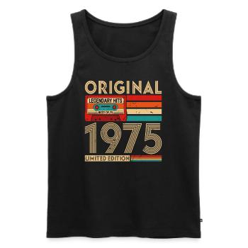 Original legendäre Hits Best of 1975 - Männer Premium Bio Tank Top - Schwarz - Vorne - AI Model Male 178 light (178cm)