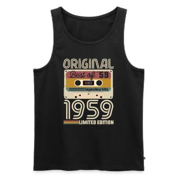 Vintage Geburtstag Original Geschenkidee 1959 - Männer Premium Bio Tank Top - Schwarz - Vorne - Michal (187cm)