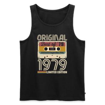Vintage Geburtstag Original Geschenkidee 1979 - Männer Premium Bio Tank Top - Schwarz - Vorne - Michal (187cm)