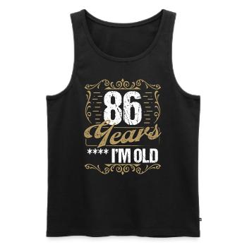 86 Year Old Sarcasm Im Old Vintage Humor Idea86 Ye - Männer Premium Bio Tank Top - Schwarz - Vorne - AI Model Male 178 light (178cm)