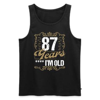87 Year Old Sarcasm Im Old Vintage Humor Idea87 Ye - Männer Premium Bio Tank Top - Schwarz - Vorne - AI Model Male 178 light (178cm)