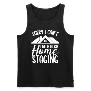 Home Staging Sorry I cant Graduate DesignHome Stag - Männer Premium Bio Tank Top - Schwarz - Vorne - AI Model Male 178 light (178cm)