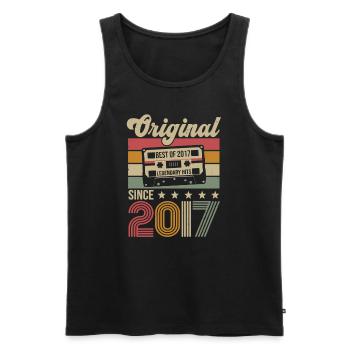 Vintage Geburtstag Original Geschenkidee 2017 - Männer Premium Bio Tank Top - Schwarz - Vorne - Michal (187cm)