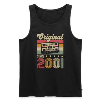 Vintage Geburtstag Original Geschenkidee 2001 - Männer Premium Bio Tank Top - Schwarz - Vorne - Michal (187cm)