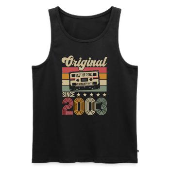 Vintage Geburtstag Original Geschenkidee 2003 - Männer Premium Bio Tank Top - Schwarz - Vorne - Michal (187cm)