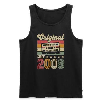 Vintage Geburtstag Original Geschenkidee 2008 - Männer Premium Bio Tank Top - Schwarz - Vorne - Michal (187cm)