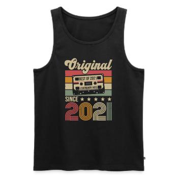 Anniversaire Vintage Idée Cadeau Original 2021 - Débardeur bio Premium Homme - noir - Devant - Michal (187cm)