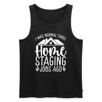 Interior Normal three Home Staging Jobs ago - Männer Premium Bio Tank Top - Schwarz - Vorne - AI Model Male 178 light (178cm)