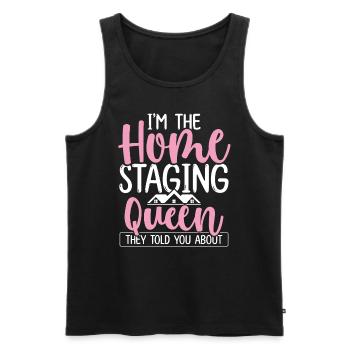 Home Staging Queen Interior House Showing - Men's Premium Organic Tank Top - black - Front - AI Model Male 178 light (178cm)