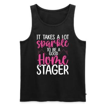 Interior Home Stager House Showing Staging - Men's Premium Organic Tank Top - black - Front - AI Model Male 178 light (178cm)