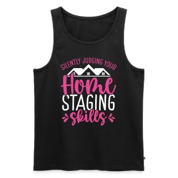 Home Staging Skills Women Interior Home Stager - Men's Premium Organic Tank Top - black - Front - AI Model Male 178 light (178cm)