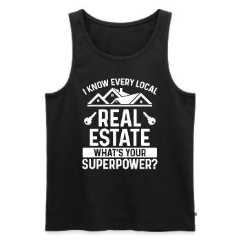 Real Estate Agent Know every local Estate Broker - Men's Premium Organic Tank Top - black - Front - Michal (187cm)