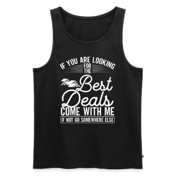 Real Estate Agent Best Deals come with me Broker - Men's Premium Organic Tank Top - black - Front - Michal (187cm)