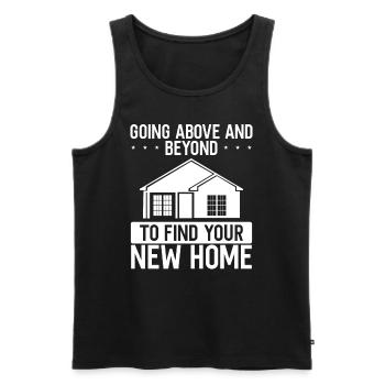 Real Estate Agent Find your New Home Estate Broker - Men's Premium Organic Tank Top - black - Front - Michal (187cm)