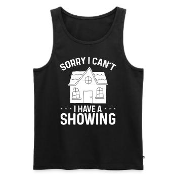 Real Estate Agent Sorry I have a Showing Broker - Men's Premium Organic Tank Top - black - Front - Michal (187cm)