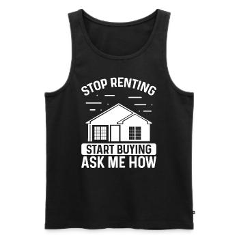 Real Estate Agent Stop Renting Start Buying Broker - Men's Premium Organic Tank Top - black - Front - Michal (187cm)