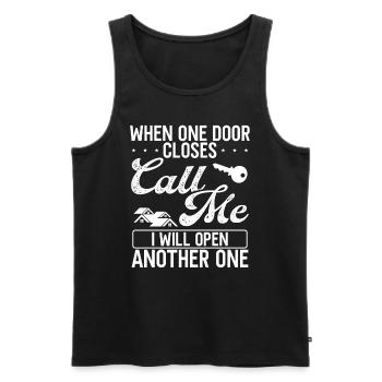 Real Estate Agent When one door closes call me - Men's Premium Organic Tank Top - black - Front - Michal (187cm)