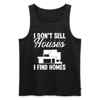 Real Estate Agent I don't sell houses I find HomesR - Men's Premium Organic Tank Top - black - Front - Michal (187cm)