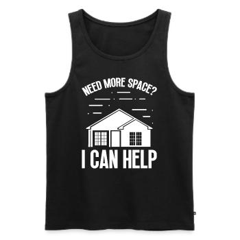 Real Estate Agent more Space I can help Broker - Men's Premium Organic Tank Top - black - Front - Michal (187cm)
