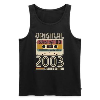 Vintage Geburtstag Original Geschenkidee 2003 - Männer Premium Bio Tank Top - Schwarz - Vorne - Michal (187cm)