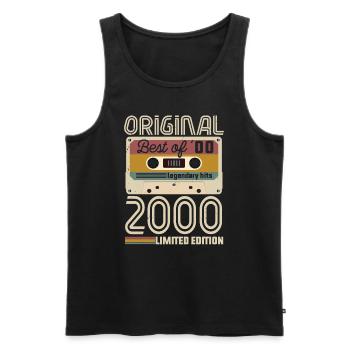 Vintage Geburtstag Original Geschenkidee 2000 - Männer Premium Bio Tank Top - Schwarz - Vorne - Michal (187cm)