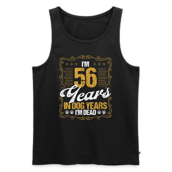 56 Year Old Funny Dog Lover Humor Pet Idea - Männer Premium Bio Tank Top - Schwarz - Vorne - Michal (187cm)