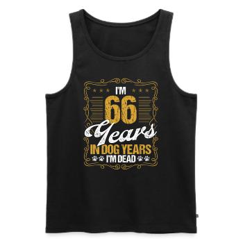 66 Year Old Funny Dog Lover Humor Pet Idea - Männer Premium Bio Tank Top - Schwarz - Vorne - Michal (187cm)