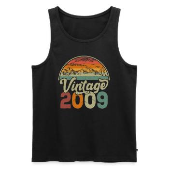 Vintage 2009 - Men's Premium Organic Tank Top - black - Front - Michal (187cm)