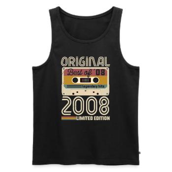 Vintage Geburtstag Original Geschenkidee 2008 - Männer Premium Bio Tank Top - Schwarz - Vorne - Michal (187cm)