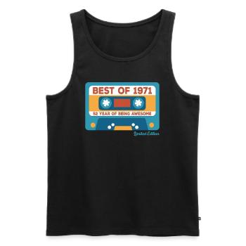 1971 Vintage Vintage Retro Birthday Gift - Men's Premium Organic Tank Top - black - Front - AI Model Male 178 light (178cm)