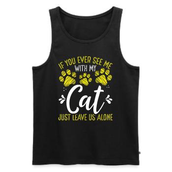 L’amant du chat avec mon chat laisse-moi tranquille Propriétaire de chaton - Débardeur bio Premium Homme - noir - Devant - Michal (187cm)