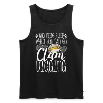 Clam Who needs Sleep when you can go clamming - Men's Premium Organic Tank Top - black - Front - AI Model Male 178 light (178cm)