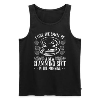 Clam new Clamming Spot in the morning Clam Digger - Men's Premium Organic Tank Top - black - Front - AI Model Male 178 light (178cm)
