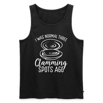 Clam normal three Clamming Spots ago Clam Digger - Men's Premium Organic Tank Top - black - Front - AI Model Male 178 light (178cm)