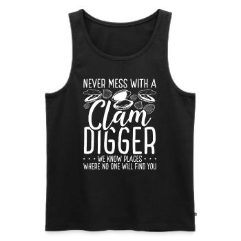 Clamming Never mess with a Clam Digger we know - Men's Premium Organic Tank Top - black - Front - AI Model Male 178 light (178cm)