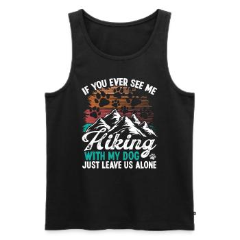 Dog Mom Hiking with Dog Mountaineer Mount Climber - Men's Premium Organic Tank Top - black - Front - Michal (187cm)