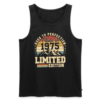 Perfekt gealtert Made in 1975 - Männer Premium Bio Tank Top - Schwarz - Vorne - Michal (187cm)