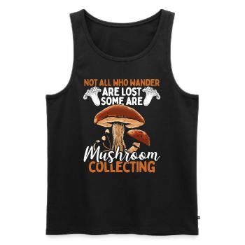 Shroom Not all who wander Mushroom Collecting - Männer Premium Bio Tank Top - Schwarz - Vorne - AI Model Male 178 light (178cm)