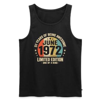June 1972 51 years anniversary vintage gift idea - Men's Premium Organic Tank Top - black - Front - Michal (187cm)