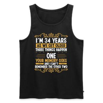 34 Idea Funny Memory goes out Year Old Humor - Männer Premium Bio Tank Top - Schwarz - Vorne - Michal (187cm)