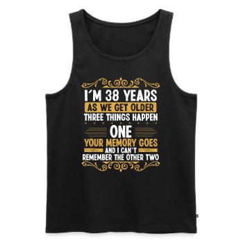 38 Idea Funny Memory goes out Year Old Humor - Männer Premium Bio Tank Top - Schwarz - Vorne - Michal (187cm)