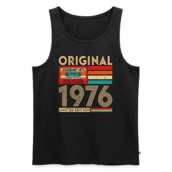 Original legendäre Hits Best of 1976 - Männer Premium Bio Tank Top - Schwarz - Vorne - AI Model Male 178 light (178cm)