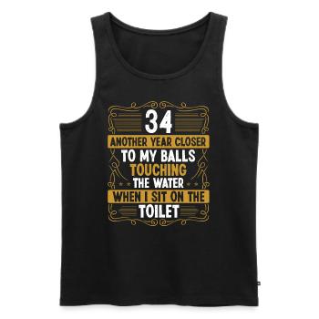 34 Year Old Funny Idea for Men Sarcasm Humor - Männer Premium Bio Tank Top - Schwarz - Vorne - Michal (187cm)
