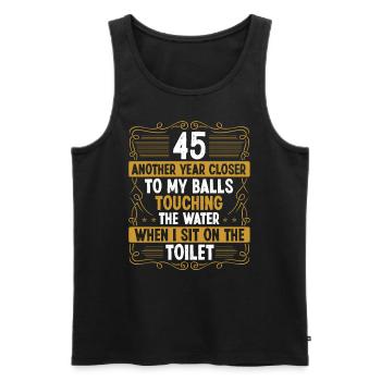 45 Year Old Funny Idea for Men Sarcasm Humor - Männer Premium Bio Tank Top - Schwarz - Vorne - Michal (187cm)