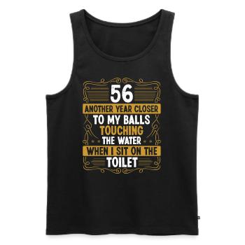56 Year Old Funny Idea for Men Sarcasm Humor - Männer Premium Bio Tank Top - Schwarz - Vorne - Michal (187cm)