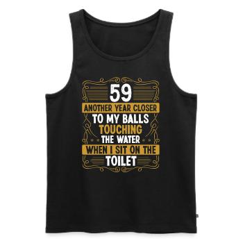59 Year Old Funny Idea for Men Sarcasm Humor - Männer Premium Bio Tank Top - Schwarz - Vorne - Michal (187cm)