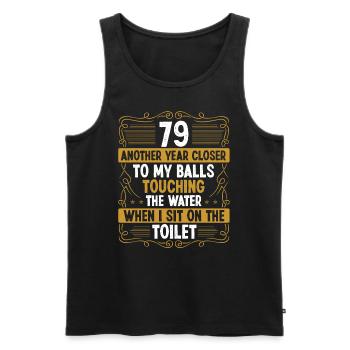 79 Year Old Funny Idea for Men Sarcasm Humor - Männer Premium Bio Tank Top - Schwarz - Vorne - AI Model Male 178 light (178cm)