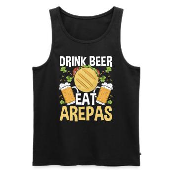 Arepas Lover Beer Drinking Hispanic Heritage Month - Débardeur bio Premium Homme - noir - Devant - Michal (187cm)